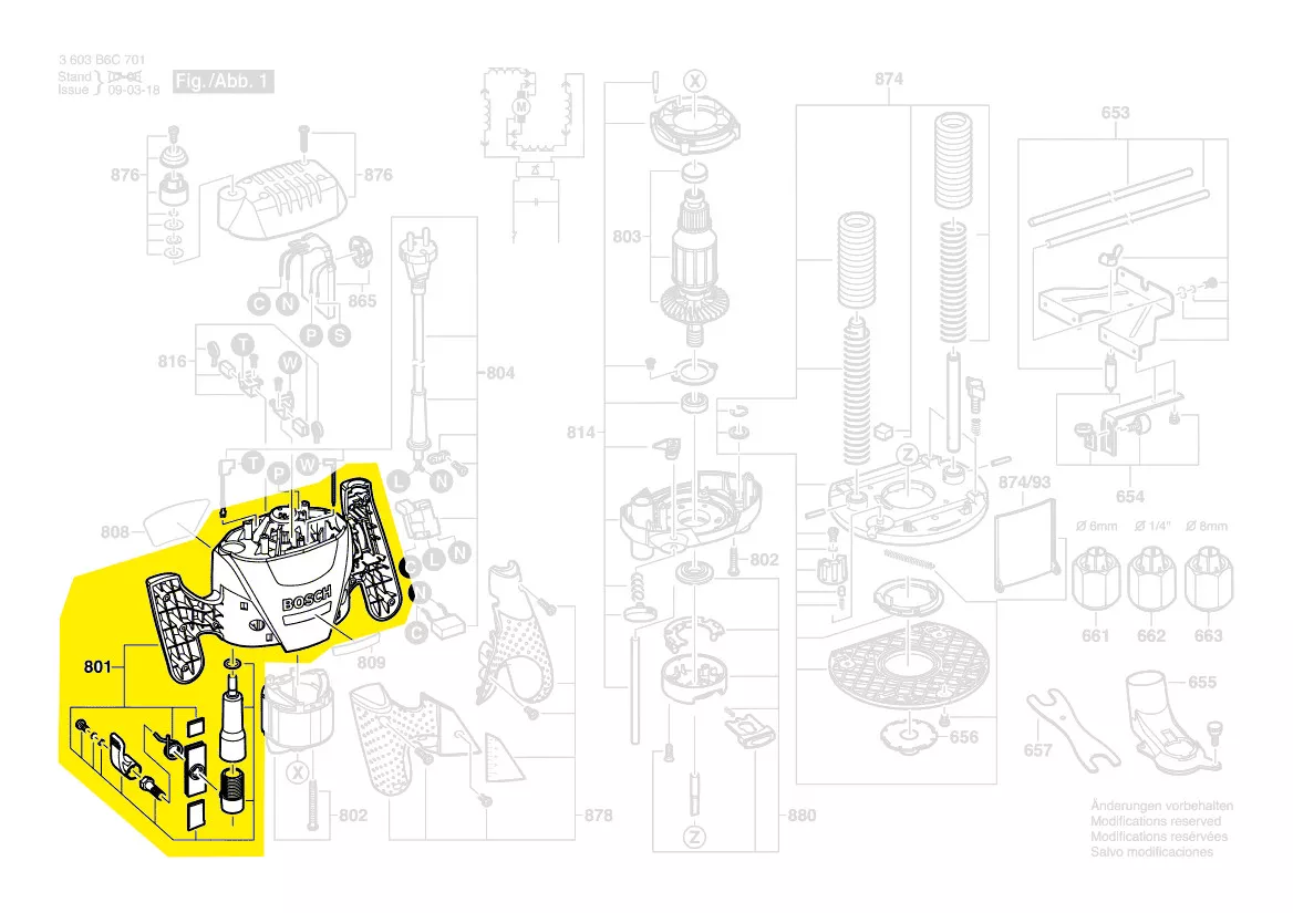 Boitier moteur pour défonceuse POF 1400 ACE Bosch